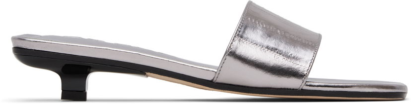 Dodaci BY FAR BY FAR Ceni Eel Embossed Metallic Leather Heeled Sandals Metalik | MWFHO014CL035ME032PL