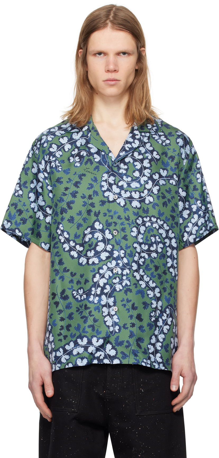Košulja LANVIN Lanvin Rateau Print Bowling Shirt Zelena | RM-SI0019-6057-P25