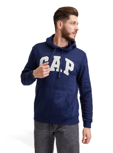 Dukserice GAP Fleece Arch Hoodie Tamnoplava | 850834-00