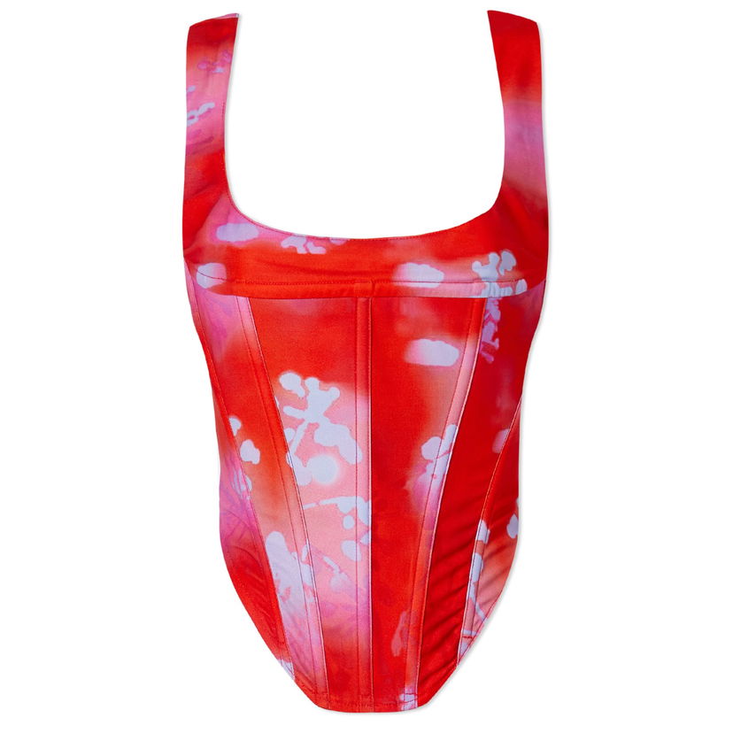 Crop top Miaou Miaou Campbell Corset, Size Small Crvena | 7020SCRRGM