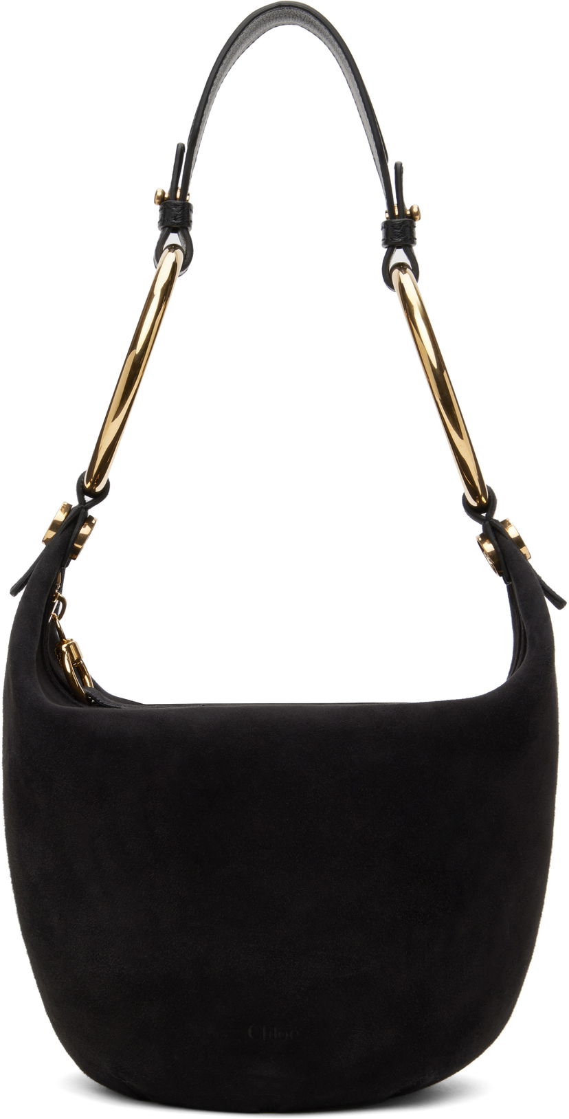 Torba za rame CHLOÉ Chloé Small Bracelet Suede Shoulder Bag Crna | CHC25SS618O84