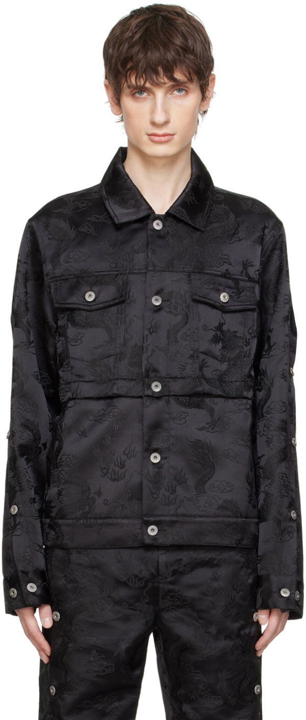 Jakna Feng Chen Wang Feng Chen Wang Dragon Jacquard Convertible Jacket Crna | FUS17JK07