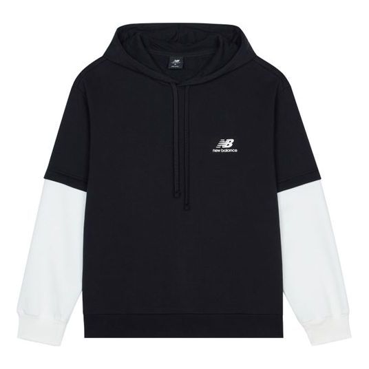 Dukserice New Balance Colorblock Shoulder Drop Hoodie Crna | AMT13342-BK