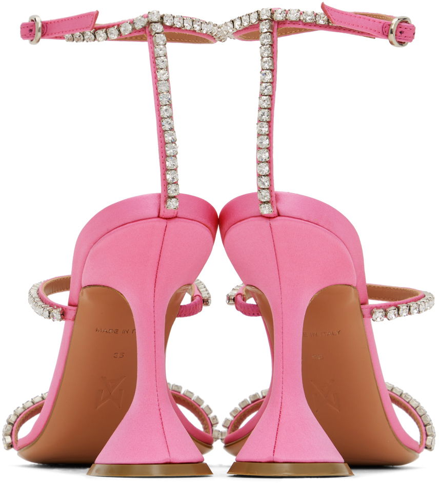 Njega cipela Amina Muaddi Amina Muaddi Gilda Crystal-Embellished Heeled Sandals Ružičasta | GILDA SANDAL CL SATIN, 1