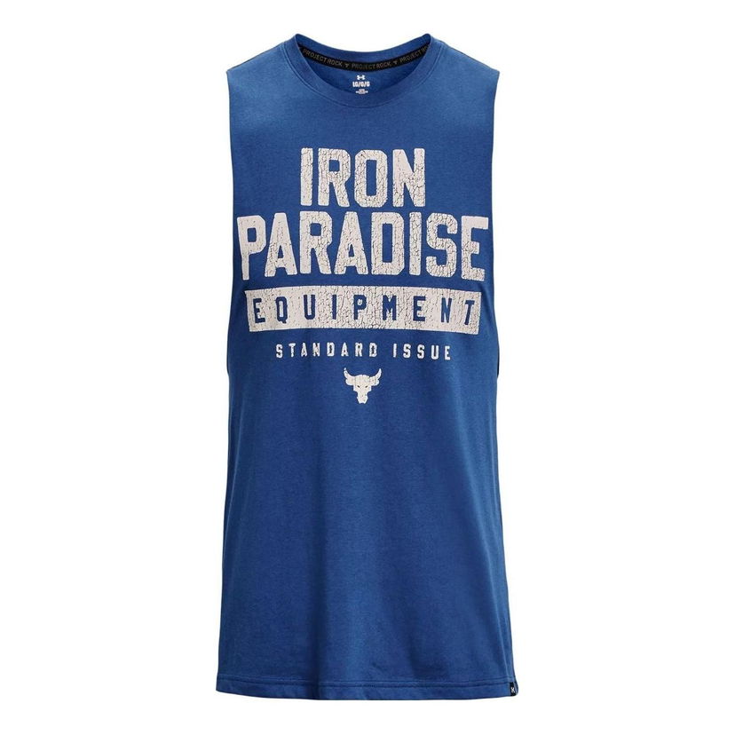 Majica bez rukava Under Armour Project Rock Iron Muscle Tank Plava | 1377290-471