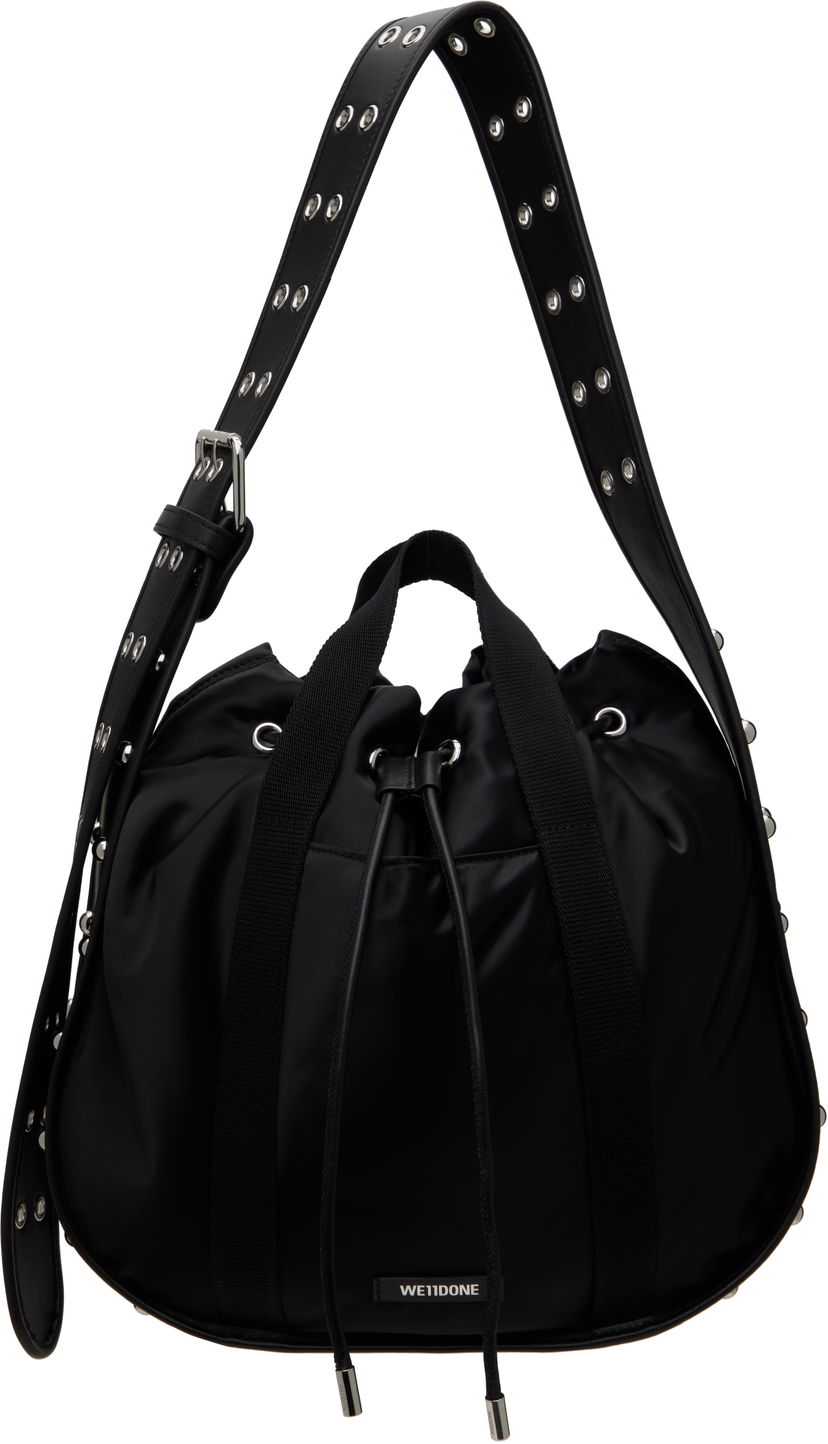 Ručna torbica We11done We11done Belted Punk Drawstring Bag Crna | WD-AB0-25-482-U-BK