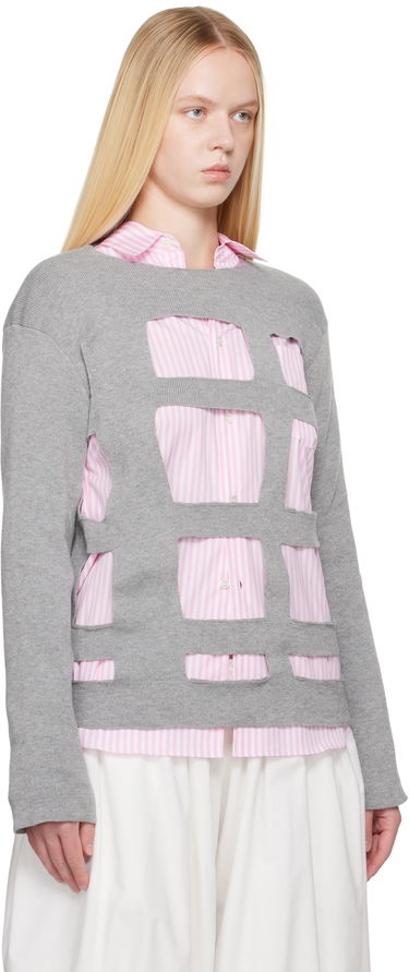 Džemper Comme des Garçons Comme des Garçons Shirt Geometric Cutouts Sweater Siva | FO-N002-S25, 1