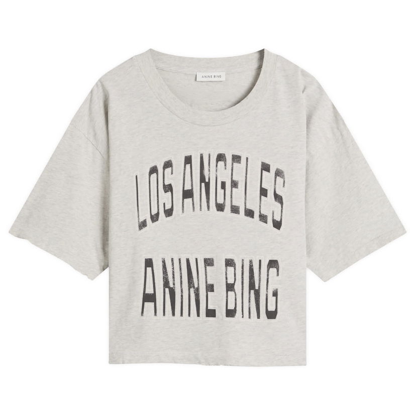 Crop top Anine Bing Anine Bing Johnny Cropped T-Shirt, Size Large Siva | A-08-11449-GRY1