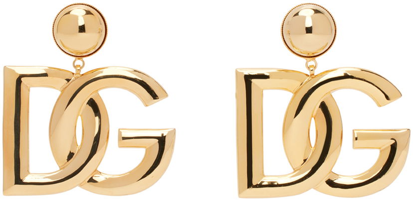 Naušnice Dolce & Gabbana Gold 'DG' Earrings Metalik | WEN6P3 W1111