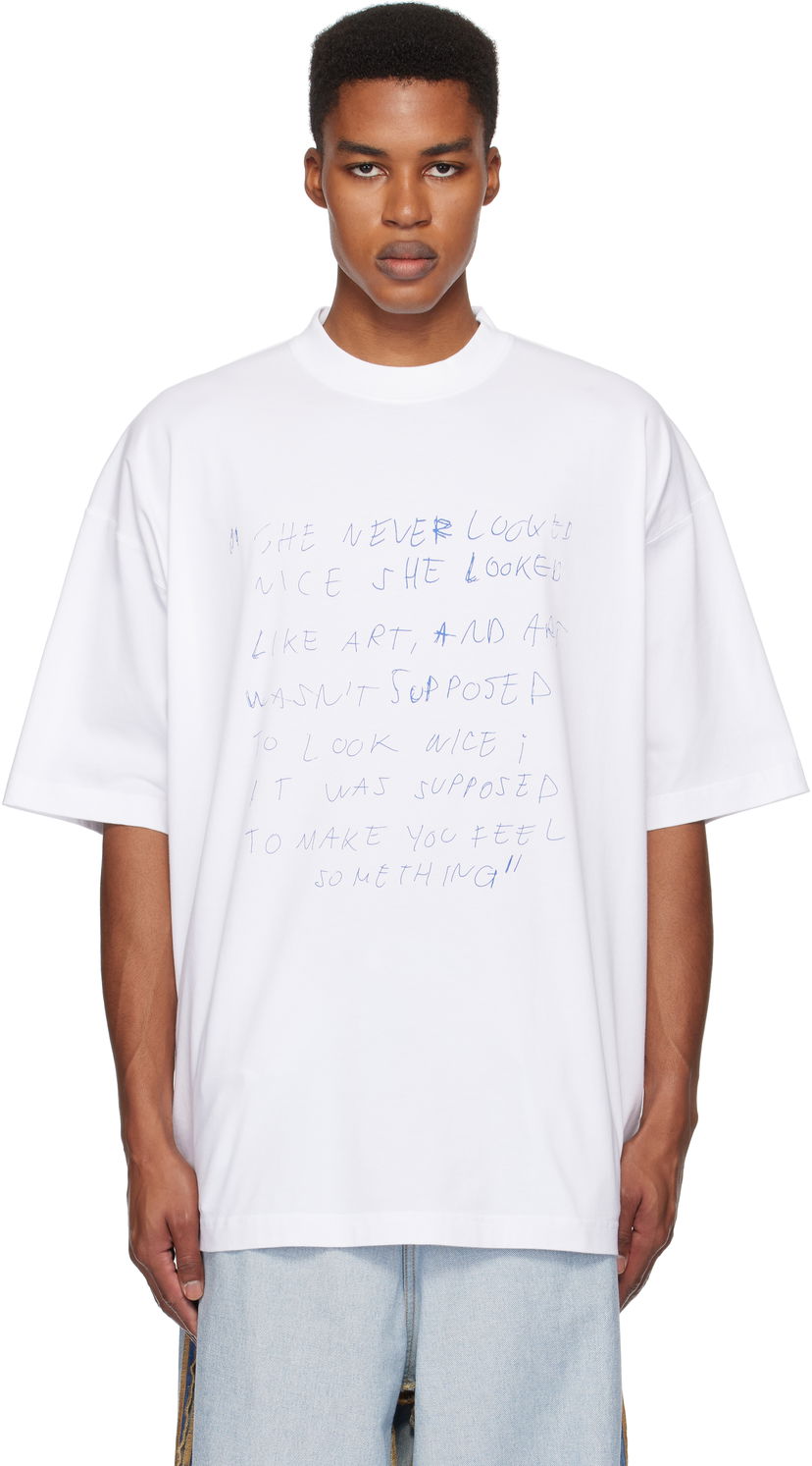 Majica kratkih rukava VETEMENTS Oversized 'She Never Looked Nice' T-Shirt Bijela | UA66TR630W