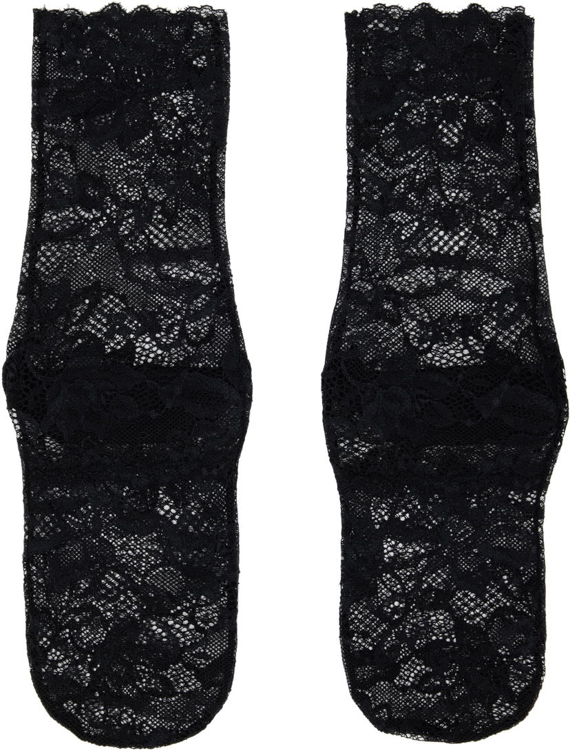 Čarape UNDERCOVER UNDERCOVER Floral Lace Socks Crna | UC1E1L04