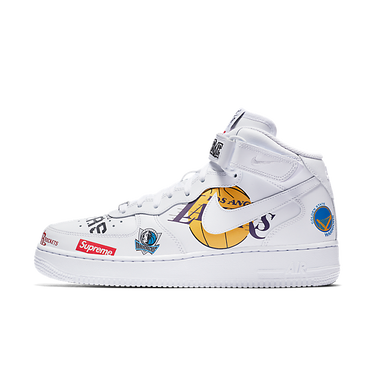Tenisice i cipele Nike Supreme x NBA x Air Force 1 Mid 07 Bijela | AQ8017-100, 1