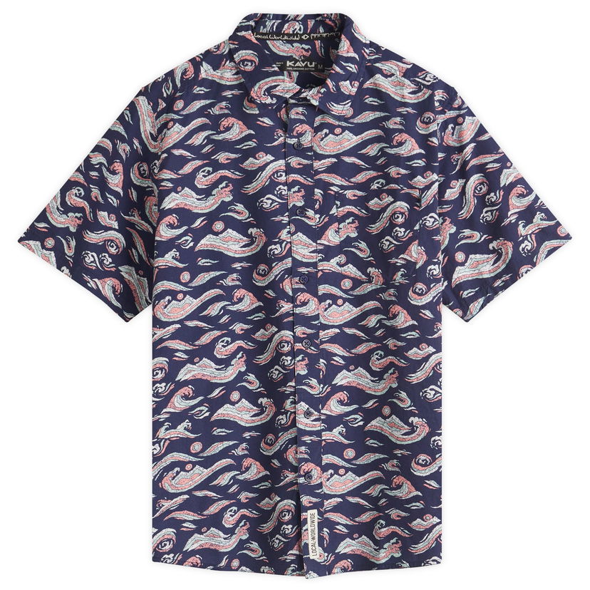 Košulja KAVU Festaruski Stand Collar Short Sleeve Shirt Tamnoplava | 5036-2564