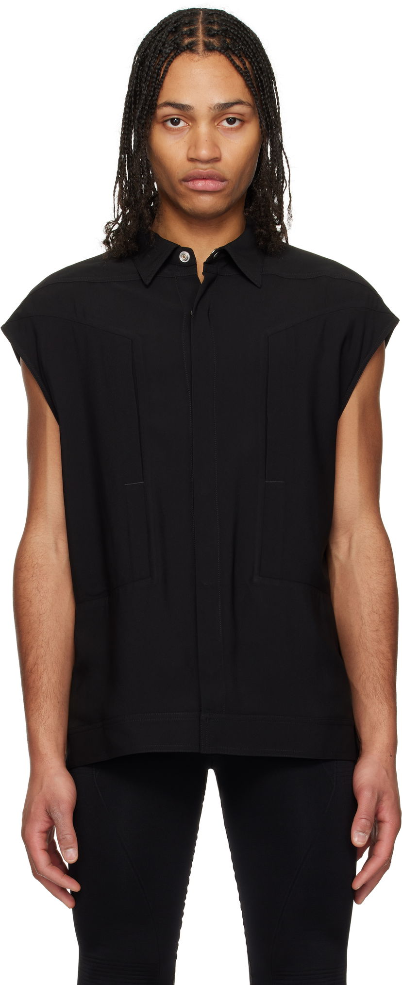 Košulja Rick Owens Rick Owens Sleeveless Jumbo Shirt Crna | RU01E5776 Y
