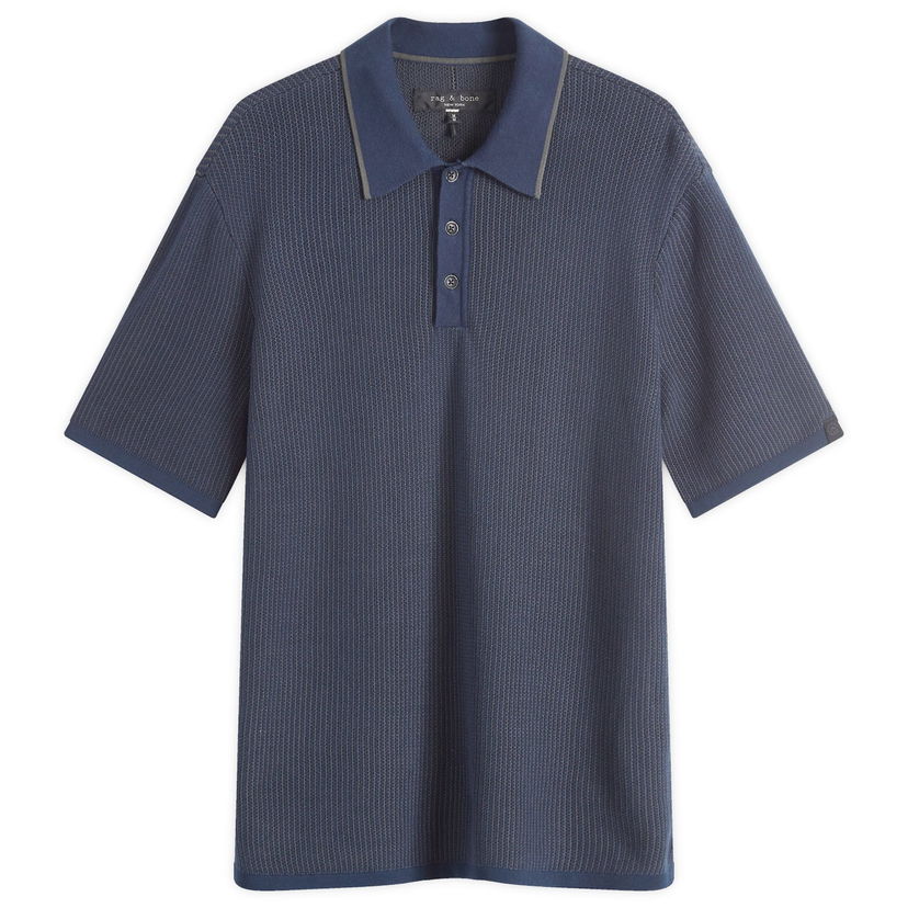 Polo majica rag & bone Harvey Knit Polo Plava | MBS24S017BC17