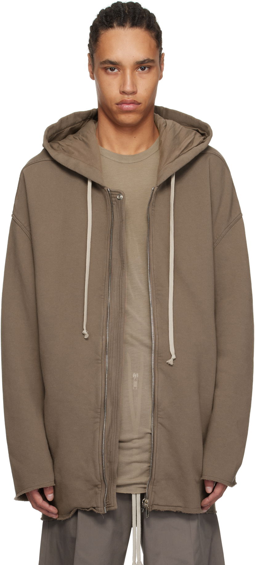 Dukserice Rick Owens Rick Owens DRKSHDW Hollywood Peter Zip-Up Hoodie Smeđa | DU01E3289 F