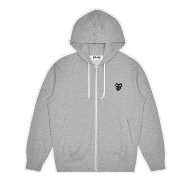 Dukserice Comme des Garçons PLAY Stacked Heart Zip Hoodie Siva | AZ T302 051 1, 0