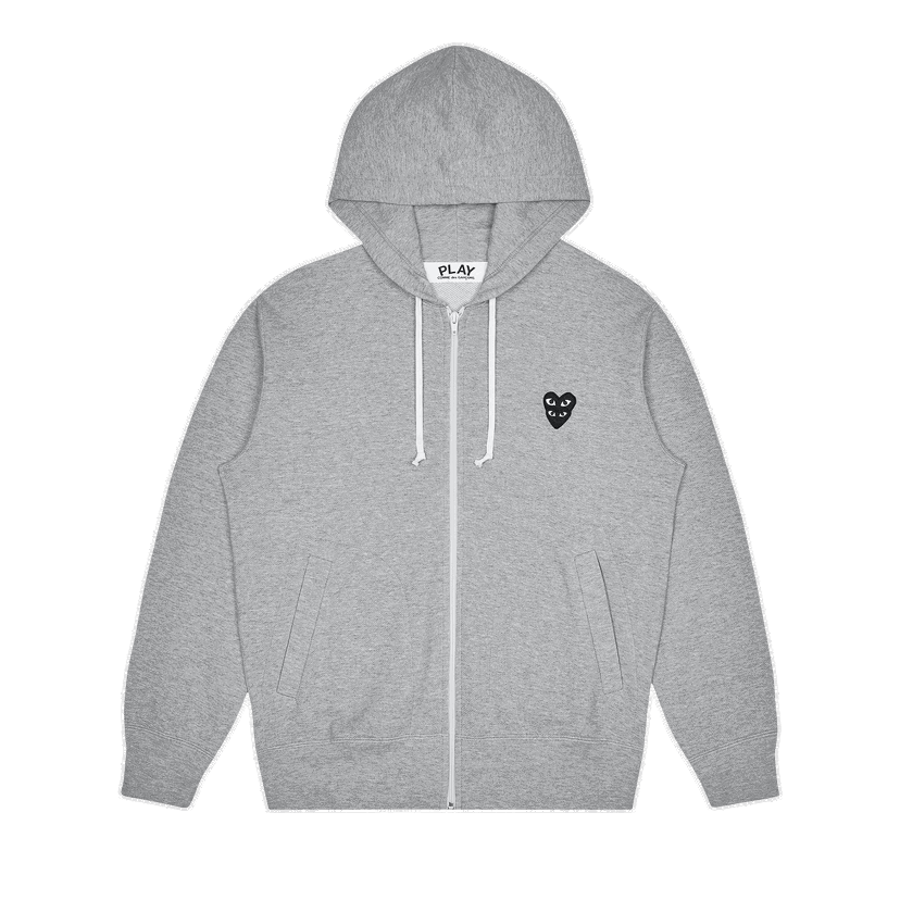 Dukserice Comme des Garçons PLAY Stacked Heart Zip Hoodie Siva | AZ T302 051 1
