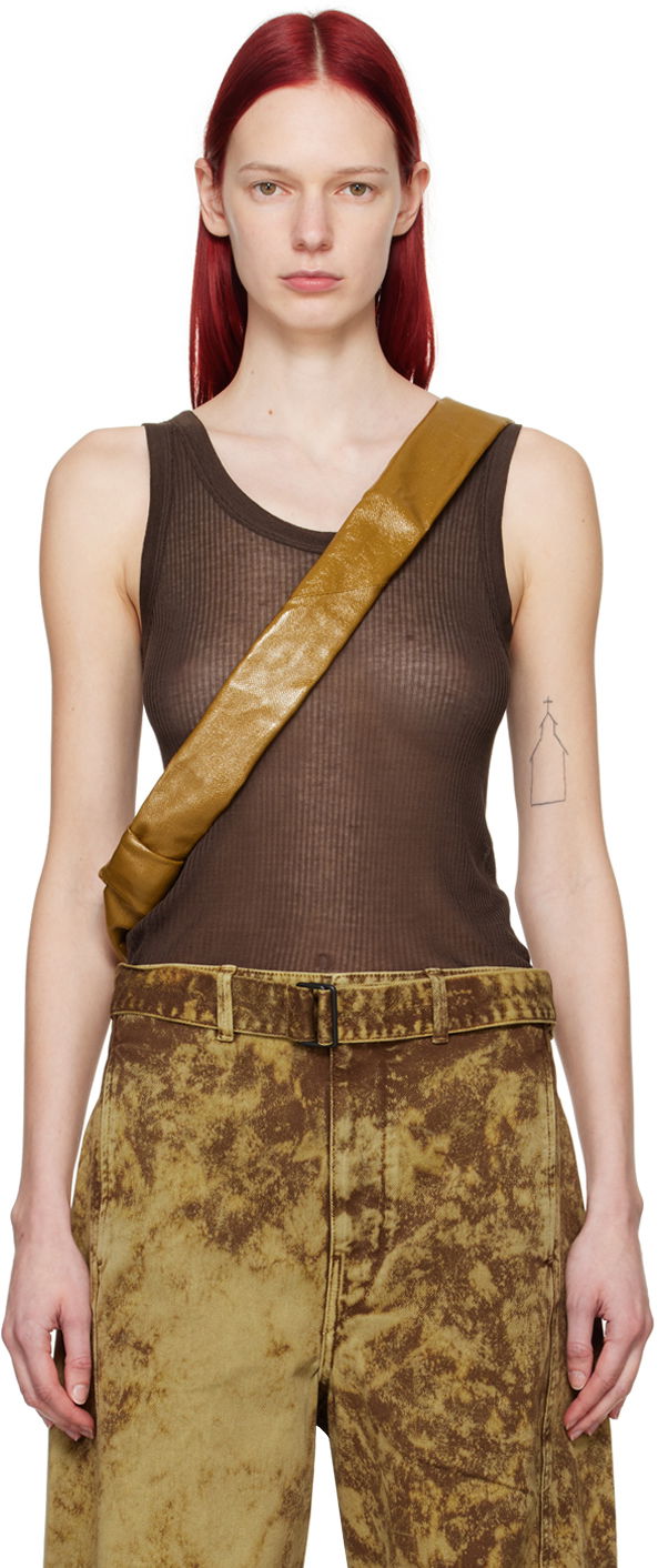Majica bez rukava LEMAIRE Seamless Tank Top Smeđa | TO1156 LK1017