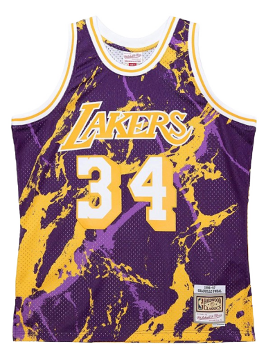 Dres Mitchell & Ness NBA Los Angeles Lakers Shaquille O'Neal Team Marble Swingman Jersey Ljubičasta | TFSM1278-LAL96SONPTPR