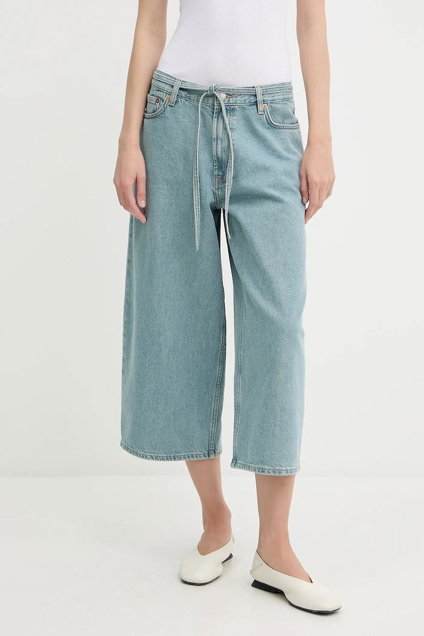 Jeans Samsoe Samsoe Samsoe Samsoe SAHARPER High Waist Wide Leg Cropped Jeans Plava | F25200011