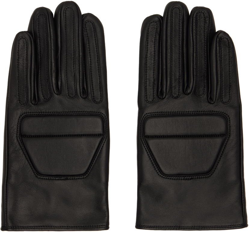 Rukavice Yohji Yamamoto Yohji Yamamoto Padded Short Leather Gloves Crna | HL-W01-779