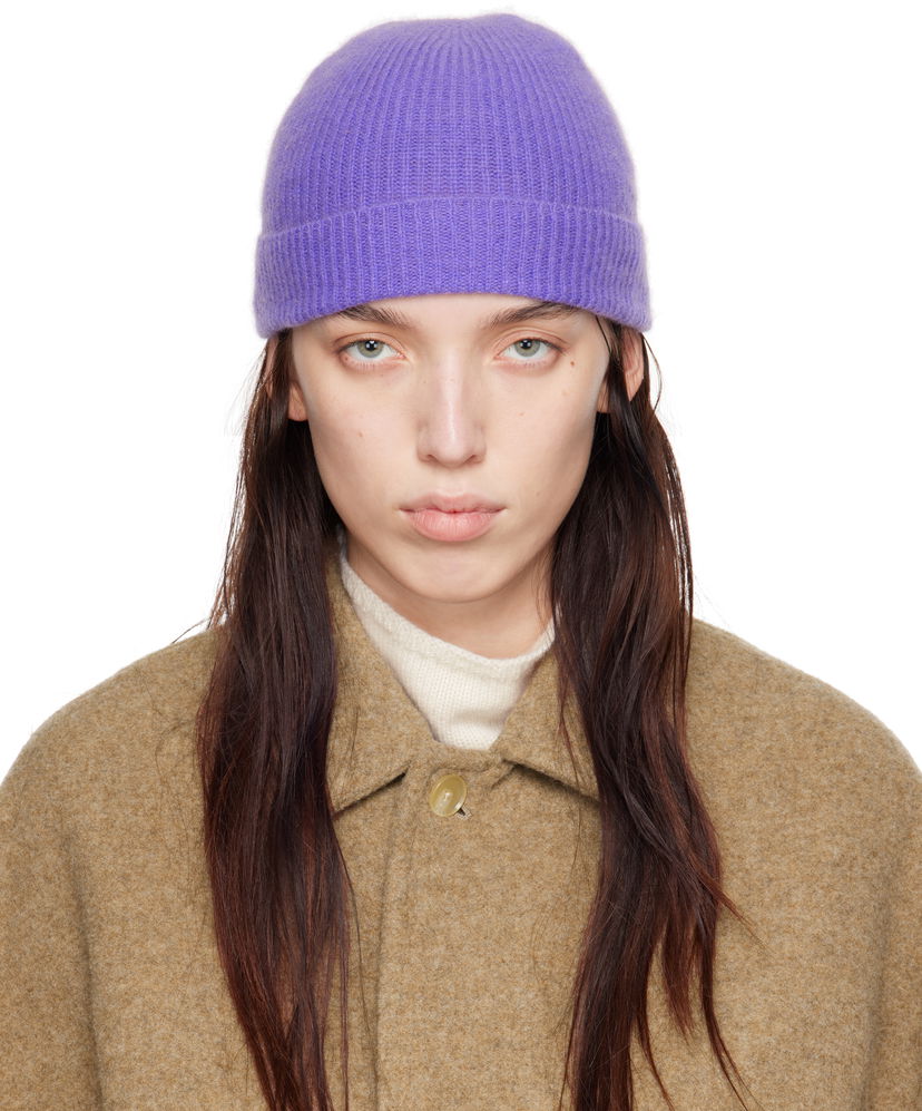 Kapica AURALEE Ribbed Beanie Ljubičasta | A24AC09BC