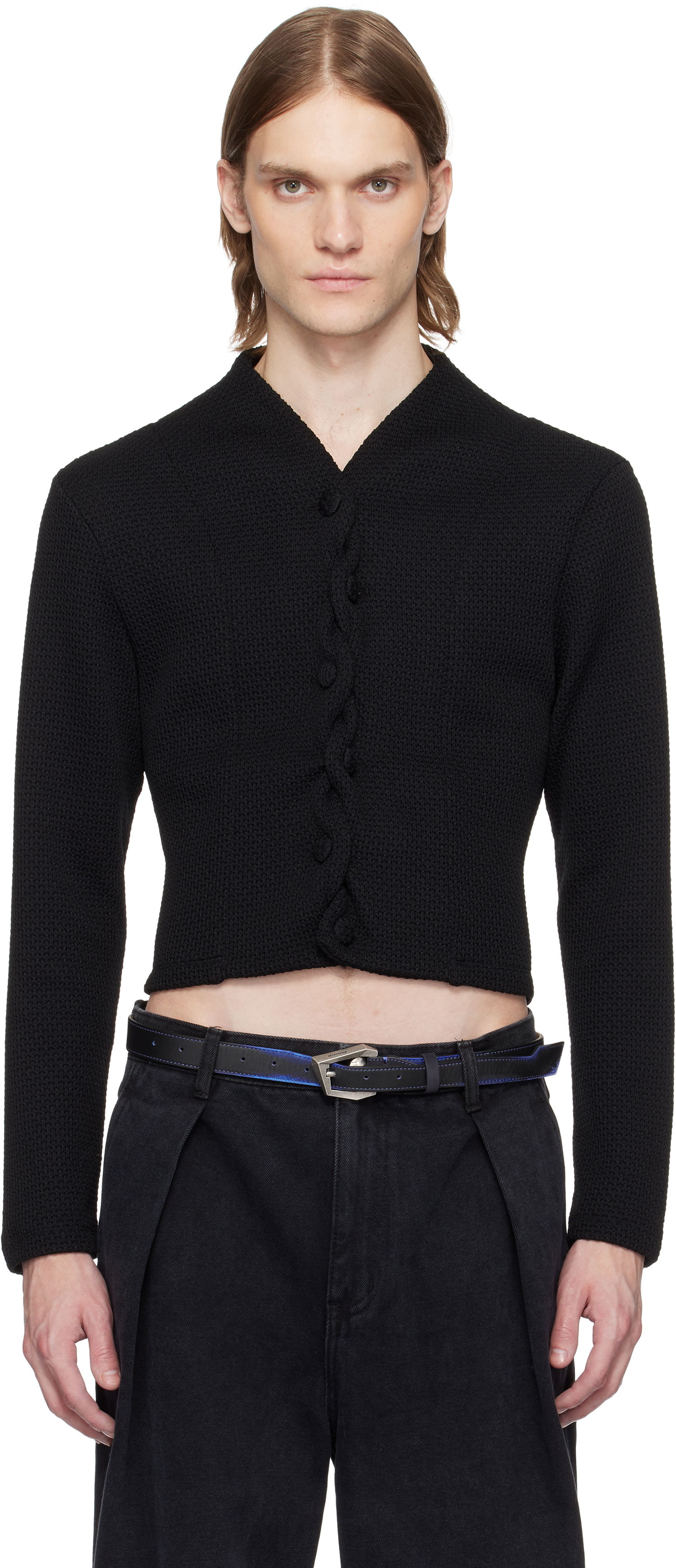 Džemper ADER ERROR ADER error Cropped Cable Knit Cardigan Crna | BO01SSKT0702BK, 0
