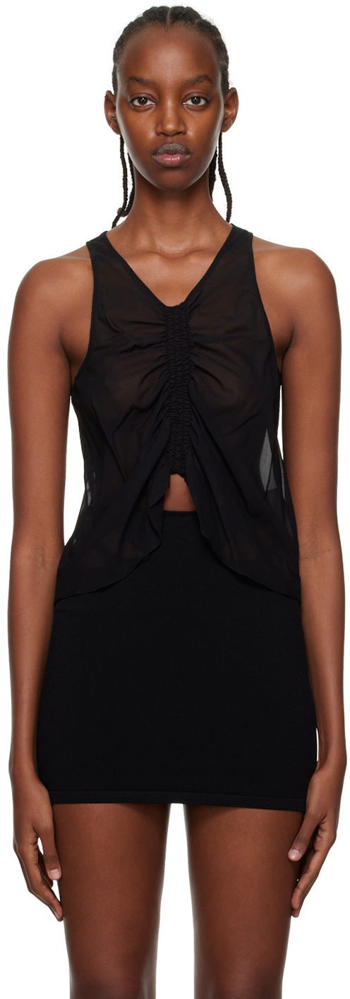 Majica bez rukava Dion Lee Dion Lee Shirred Tank Top Crna | C3066P22