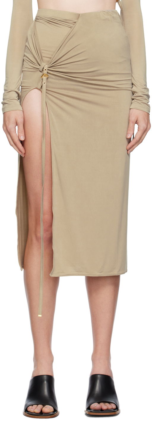 Suknja Jacquemus Le Chouchou 'La Jupe Pareo Croissant' Midi Skirt Zelena | 23H233SK044-2307, 0