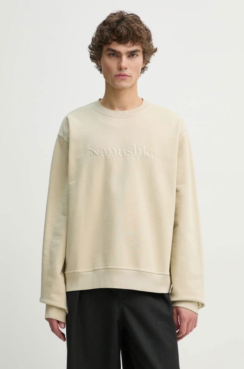 Dukserice Nanushka Remy Applique Sweatshirt Bež | NU24CRSH00273