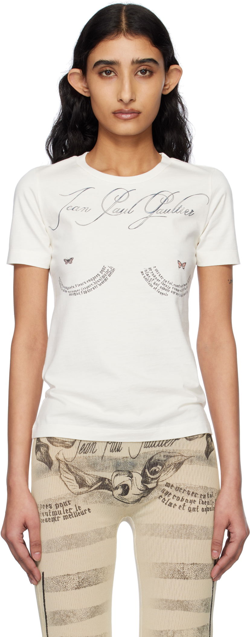 Majica kratkih rukava Jean Paul Gaultier Jean Paul Gaultier 'The Tattoo Poem' T-Shirt Bijela | 25/34-F-TS117I-J087-0500