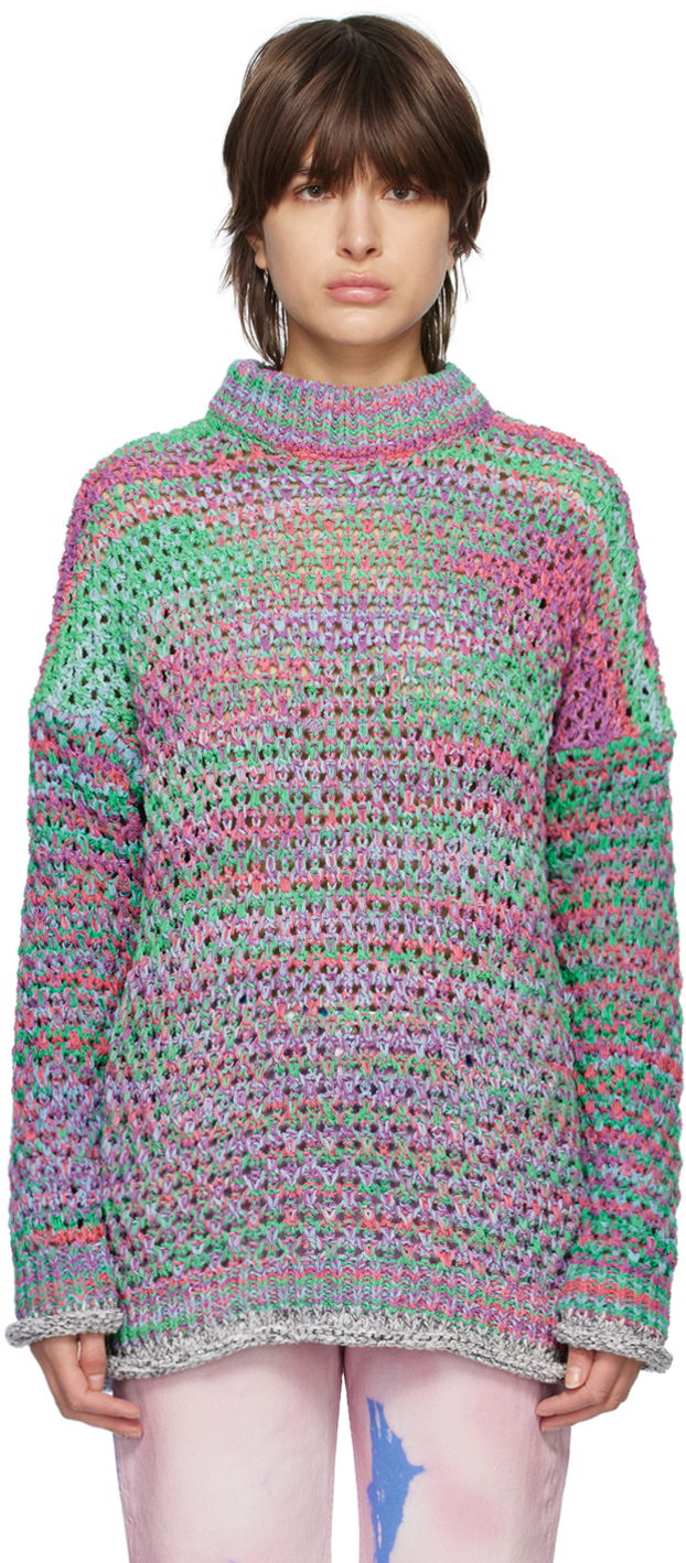 Džemper The Attico The Attico Open Knit Crewneck Sweater Višebojno | 232WCK79 KC062