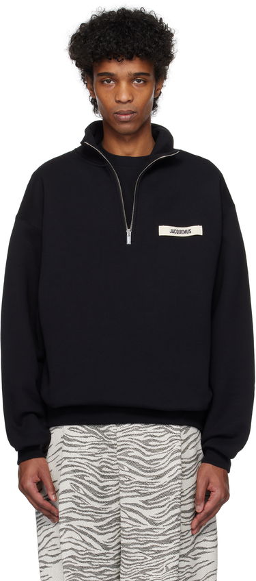 Džemper Jacquemus Jacquemus Gros Grain Zipped Rollneck Sweatshirt Crna | 25E255JS283-2458, 0
