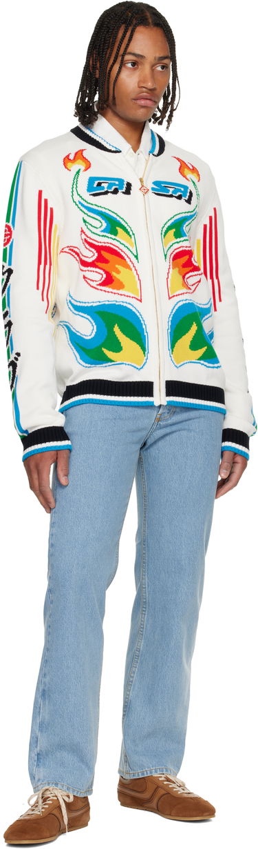 Bomber jakna Casablanca Flame Laurel Cotton Knit Casa Club Jacket Višebojno | M-AW25-KW-1100-01, 3