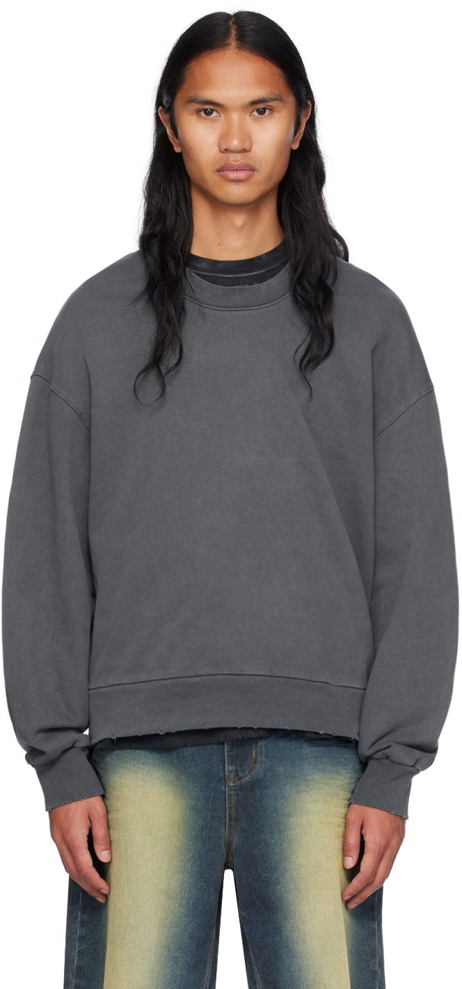 Džemper We11done We11done Wide Neck Sweatshirt Siva | WD-TH2-24-801-U-CH