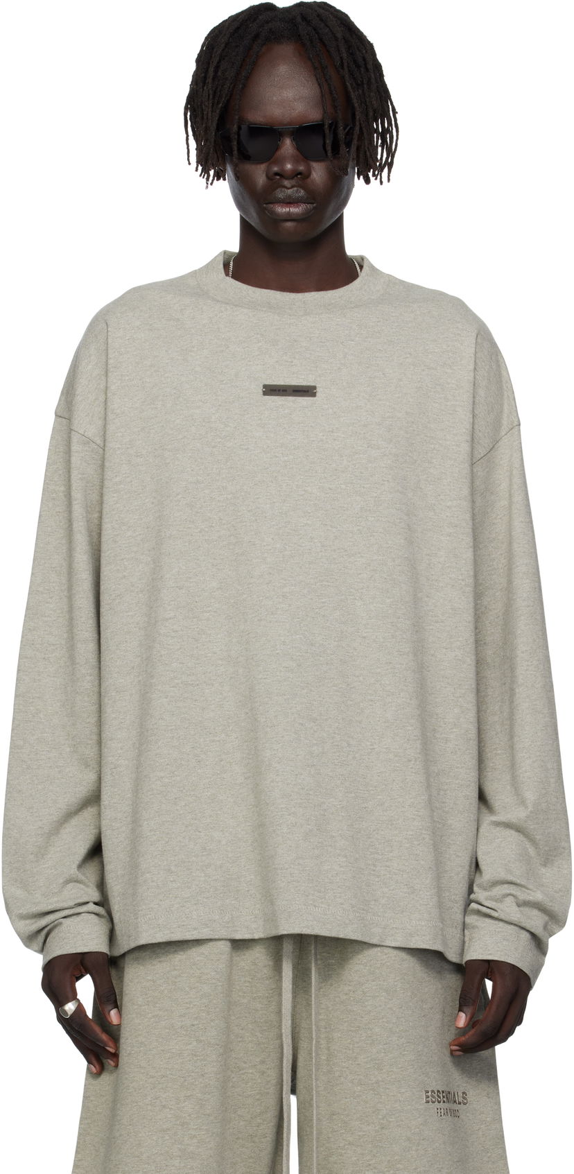 Majica kratkih rukava Fear of God ESSENTIALS Classic Fit Long Sleeve Tee Siva | 125SP254205F
