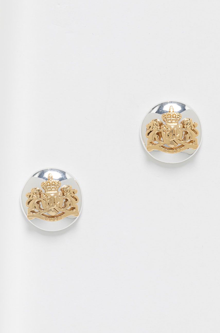 Naušnice Polo by Ralph Lauren Two-Tone Crest Stud Earrings Metalik | 60492046.EZ6, 0