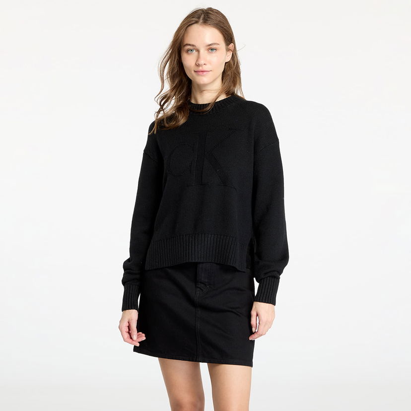 Džemper CALVIN KLEIN Intarsia Loose Sweater Black Crna | J20J224224 BEH