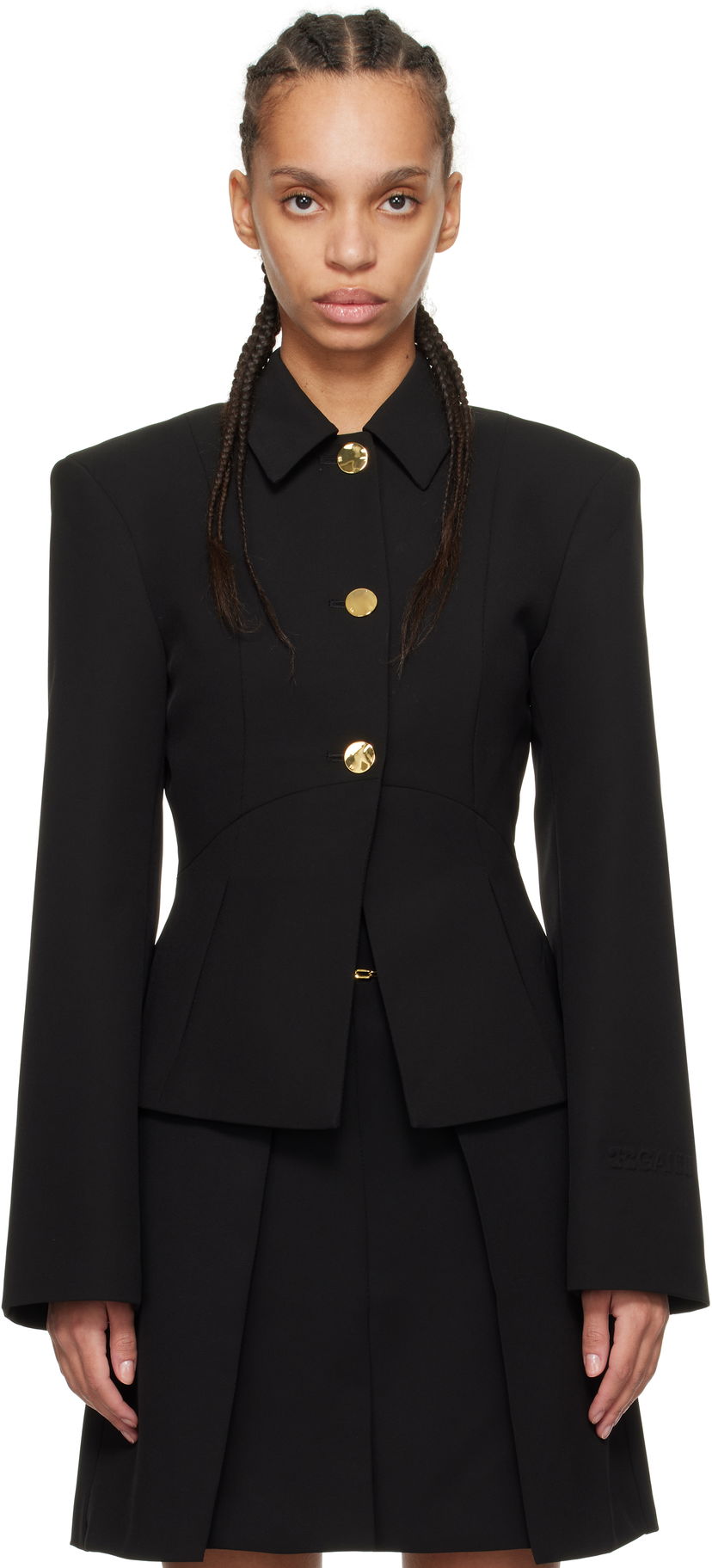 Jakna GANNI GANNI Light Twill Suiting Blazer Crna | W0057