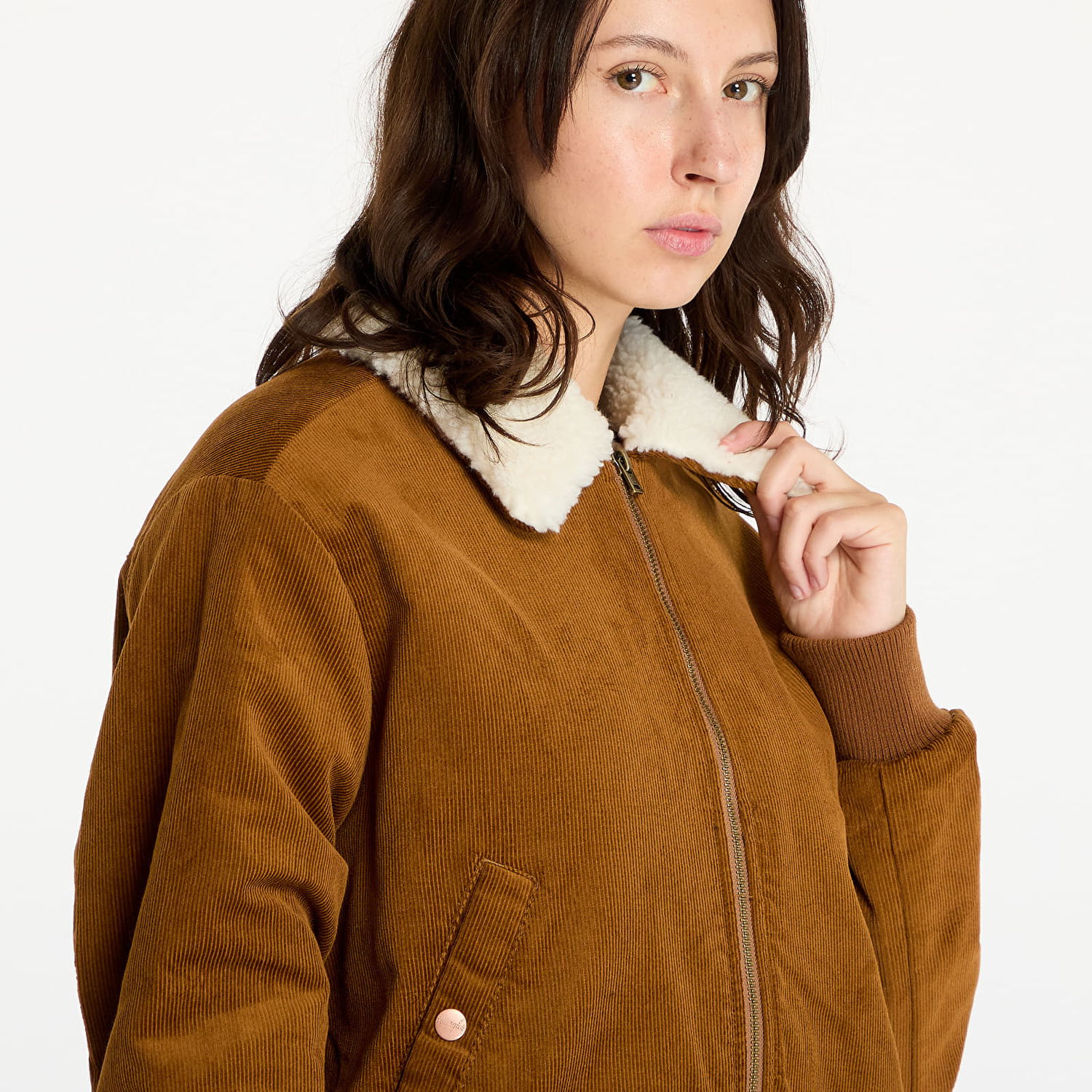 Jakna Wrangler Aviator Jacket Monks Robe Smeđa | 112356507, 1