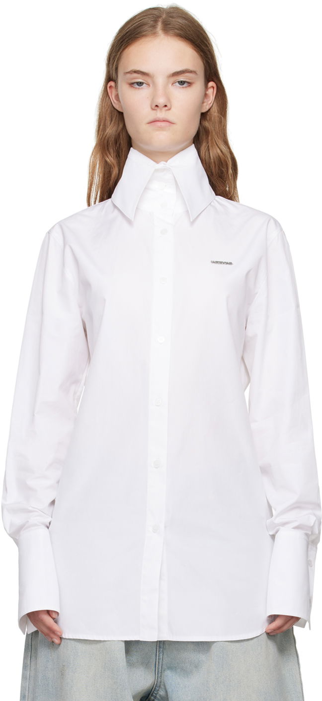 Košulja We11done High-Neck Collar Shirt Bijela | WD-SH2-24-130-W-WH