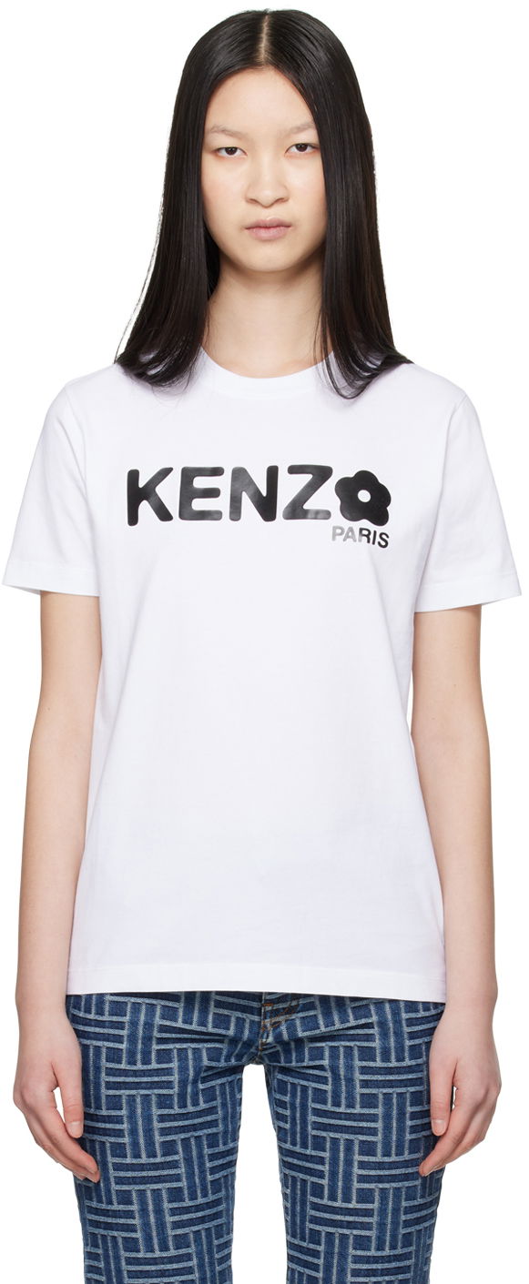 Majica kratkih rukava KENZO White Paris Boke Flower 2.0 T-Shirt Bijela | FE62TS1374SO
