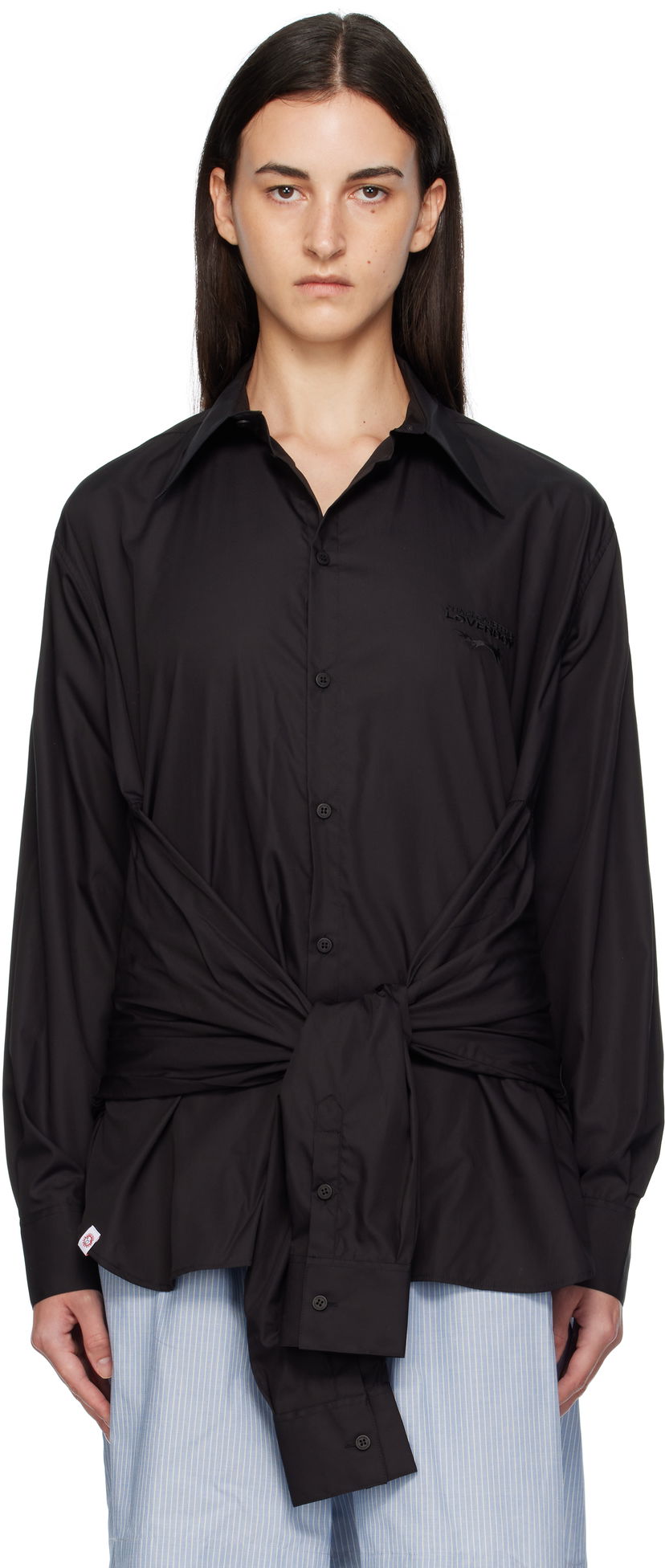 Košulja Charles Jeffrey Loverboy Charles Jeffrey LOVERBOY Hug Tie-Waist Shirt Crna | 52070401