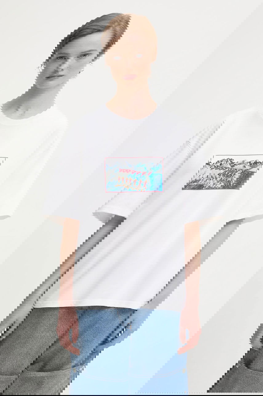 Majica kratkih rukava Fiorucci Winter Waterskiing Print Boxy Cotton T-shirt Bijela | W25FWJTS003CJ01WH01, 0