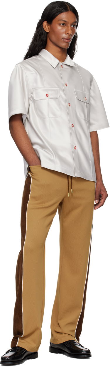 Košulja Casablanca Casablanca Short Sleeve Satin Shirt Bijela | MS25-SH-169-01, 3