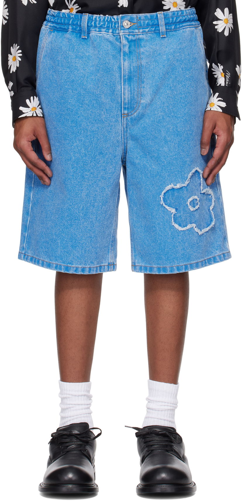 Kratke hlače Marni Marni Patch Denim Shorts Plava | PUJU0070Q2 USCX34