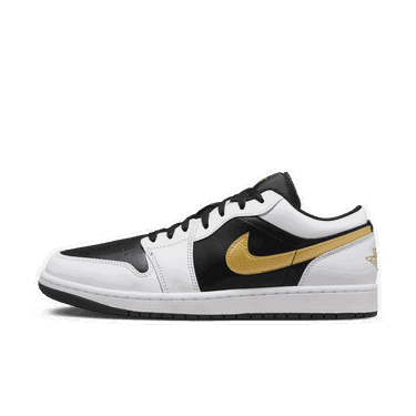 Tenisice i cipele Jordan Jordan 1 Low White Black Metallic Gold Swoosh Bijela | 553558-172, 2