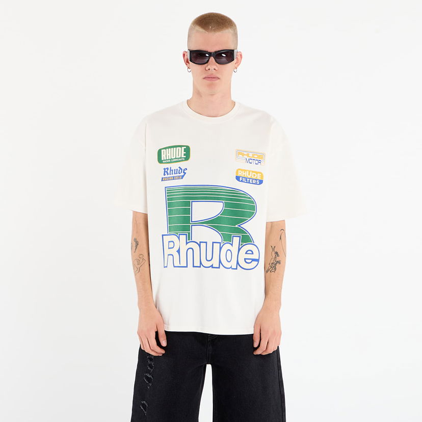 Majica kratkih rukava Rhude Rhude Roadway Racing T-Shirt Bijela | RHPF25TT110120028