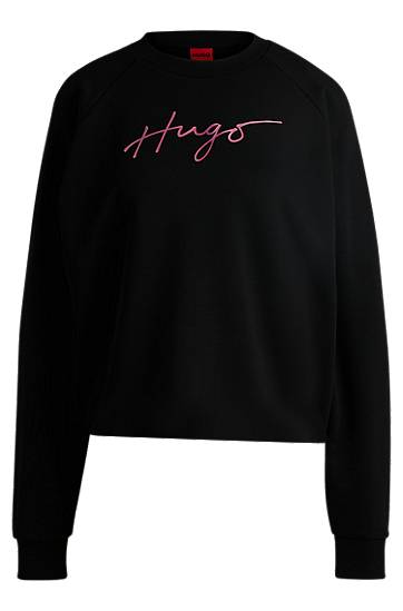 Džemper BOSS HUGO Women's Cotton-Terry Sweatshirt Crna | 50534271